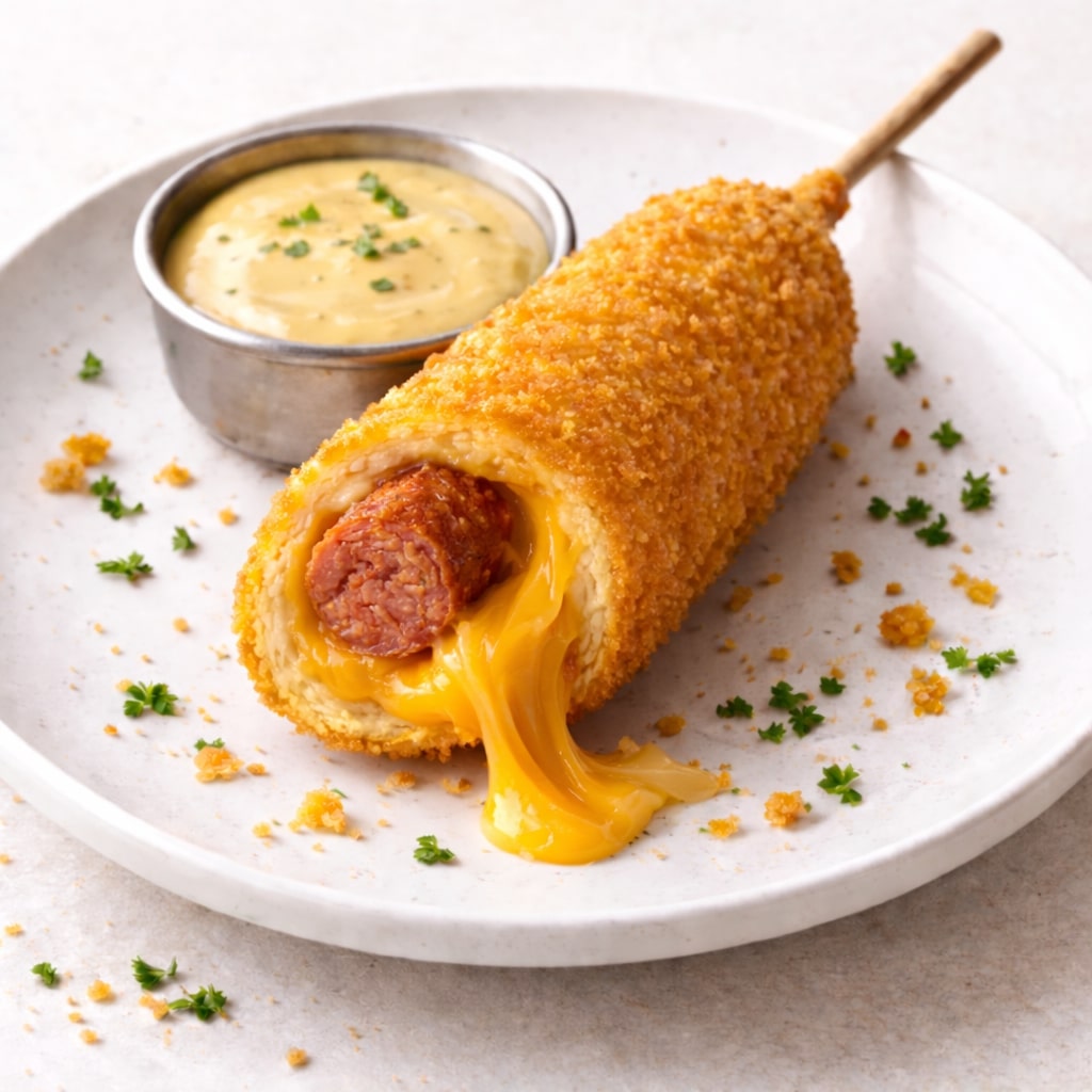 Corn Merguez Cheddar